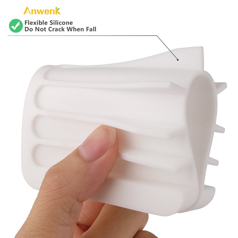 Anwenk Soap Dish Soap Holder Tray Saver Drainer for Shower Bathroom,Silicone Soap Dish Waterfall & Anti-Slip Design, White, 3 Pack - Image 4